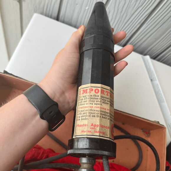 Antique Master Violet Ray Machine With 3 Glass Attachments Works Circa 1920’s - Picture 7 of 12